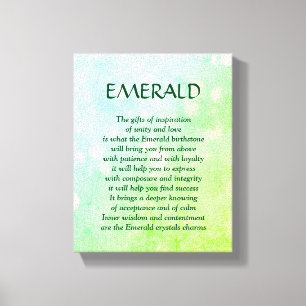 Smaragd geboortesteen - mei gedicht kunst canvas afdruk