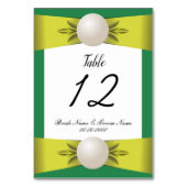 Smaragd & Gele Parel Lint Bruiloft Kaart (Voorkant)