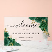 Smaragd gelukkig ooit na bruiloft acryl teken acryl bord (Huwelijk)