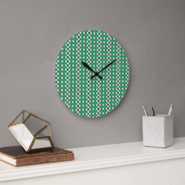 Smaragd Geometrisch Abstract Patroon Design 1314 Grote Klok
