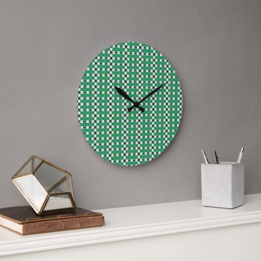 Smaragd Geometrisch Abstract Patroon Design 1314 Grote Klok (Kantoor)