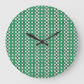 Smaragd Geometrisch Abstract Patroon Design 1314 Grote Klok (Voorkant)