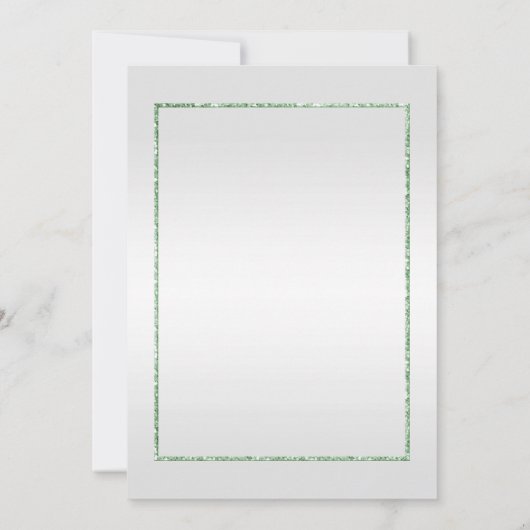 Smaragd Glans & Glitter & Platina 1e Huwelijk Kaart (Achterkant)