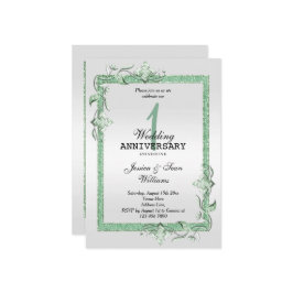 Smaragd Glans & Glitter & Platina 1e Huwelijk Kaart