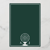 Smaragd Golf Huwelijk Folie Uitnodiging (Achterkant)