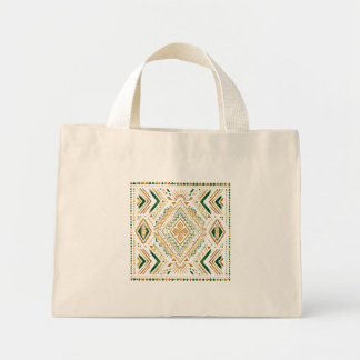 Smaragd Goud Afrikaans Geometrisch Patroon Mini Tote Bag