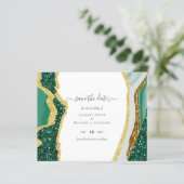 Smaragd Goud Agaat - Trouw SAVE de DATUM Budget (Staand voorkant)