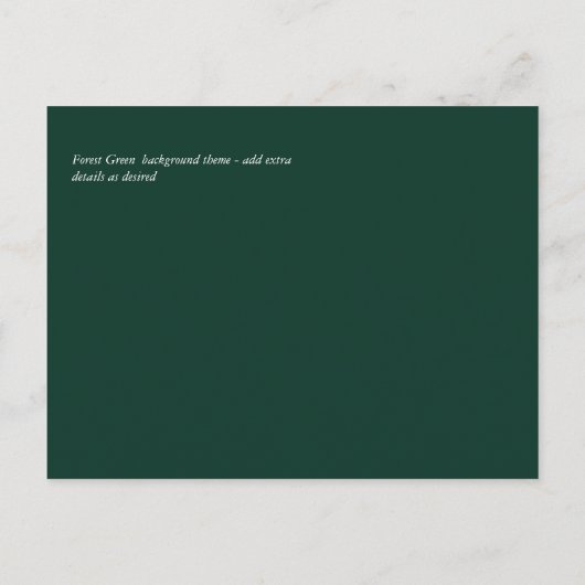 Smaragd Goud Agaat - Trouwdag Budget aankondiging  Briefkaart (Achterkant)