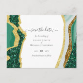 Smaragd Goud Agaat - Trouwdag Budget aankondiging Briefkaart (Voorkant)
