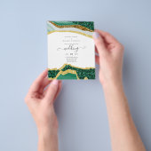 Smaragd Goud AGATE - Moderne Bruiloft Flyer (Hand)