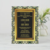Smaragd & Goud Art Deco Bruiloft Kaart (Staand voorkant)