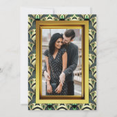 Smaragd & Goud Art Deco Bruiloft Kaart (Achterkant)