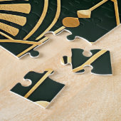 Smaragd Goud Art Deco Patroon Legpuzzel (Zijkant)