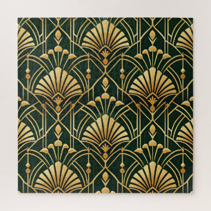 Smaragd Goud Art Deco Patroon Legpuzzel