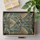 Smaragd Goud Art Deco Patroon Tissuepapier (Geschenk)