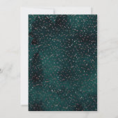 Smaragd Goud Bestrooid Confetti Bruiloft Save The Date (Achterkant)