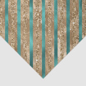 Smaragd Goud Groen Glitter Strepen Tissuepapier (Detail)