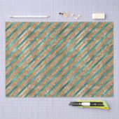 Smaragd Goud Groen Glitter Strepen Tissuepapier (Craft)