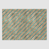 Smaragd Goud Groen Glitter Strepen Tissuepapier (Voorkant)