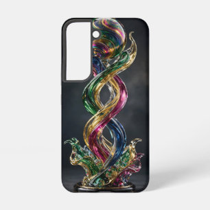 Smaragd Goud Magenta Regenboog Glas Twist Sculptuu Samsung Galaxy Hoesje
