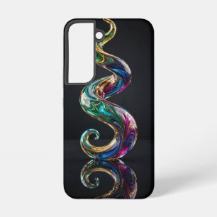 Smaragd Goud Magenta Saffier Glas Spiraal Sculptuu Samsung Galaxy Hoesje