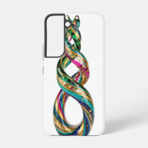Smaragd Goud Magenta Turquoise Gedraaid Samsung Galaxy Hoesje