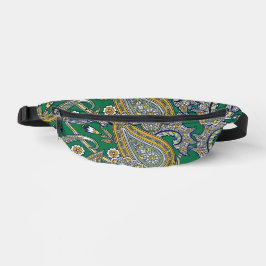 Smaragd Goud Paisley Tweezijdige Print Heuptas Heuptasje