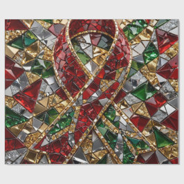 Smaragd Goud Rode Diamant Kerst Mosaic Inpakpapier