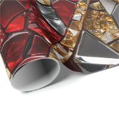Smaragd Goud Rode Diamant Kerst Mosaic Inpakpapier (Rol Hoek)
