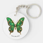 Smaragd Goudblad Wing Vlinder Sleutelhanger (Achterkant)