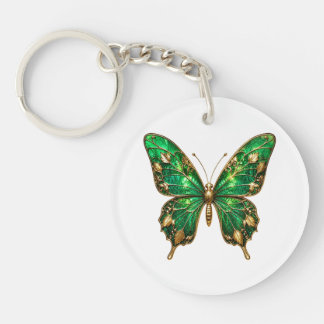 Smaragd Goudblad Wing Vlinder Sleutelhanger