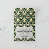 Smaragd & Gouden Art Deco Bedankkaart (Binnen)