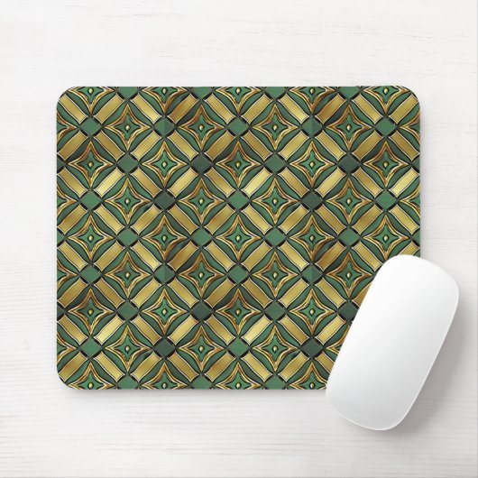 Smaragd & Gouden Art Deco Muismat (Met muis)