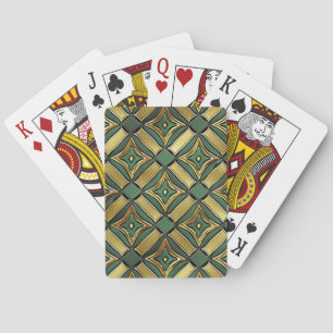 Smaragd & Gouden Art Deco Pokerkaarten