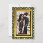 Smaragd & Gouden Art Deco Save The Date (Achterkant)