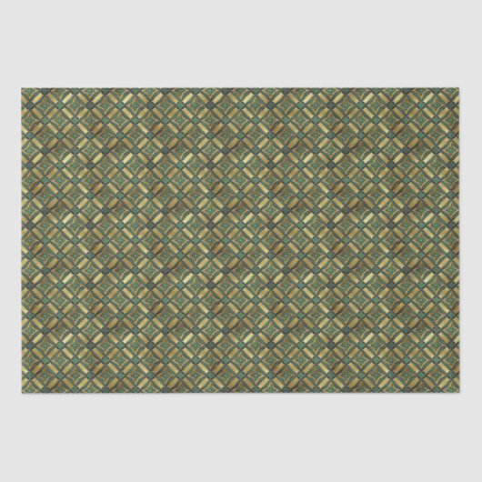 Smaragd & Gouden Art Deco Tissuepapier (Voorkant)