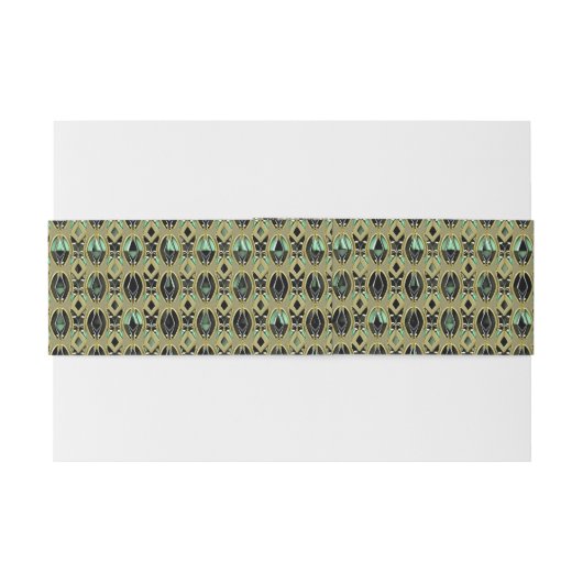 Smaragd & Gouden Art Deco Uitnodigingen Wikkel (Achterkant Voorbeeld)