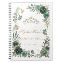 Smaragd Gouden Bloemstuk Quinceañera Gastboek