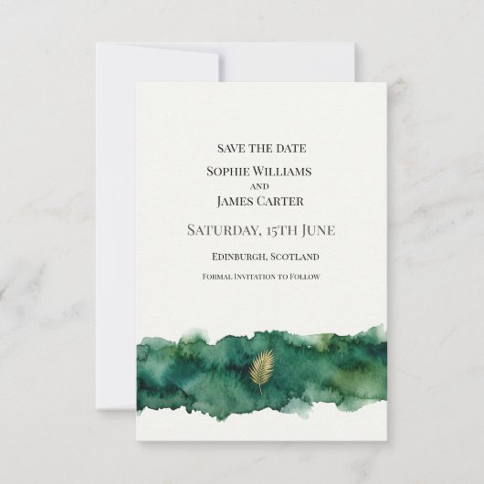 Smaragd Gouden Bruiloft Save The Date (Voorkant)