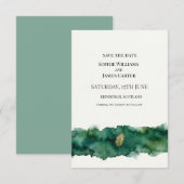 Smaragd Gouden Bruiloft Save The Date (Voorkant / Achterkant)