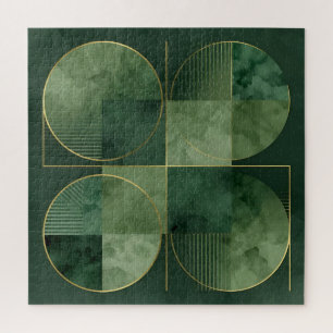 Smaragd Gouden Geometrische Harmonie Legpuzzel