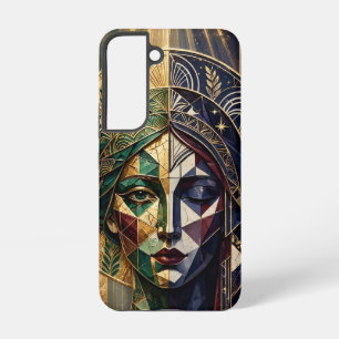 Smaragd Gouden Mozaïek Godin Halo Samsung Galaxy Hoesje