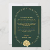 Smaragd Gouden Script Moderne Foto Bedankkaart Aankondiging (Achterkant)