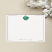 Smaragd Gouden Theepot Elegante Bruiloft Bruids Bedankkaart