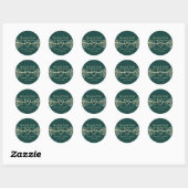 Smaragd Gouden Trouw Dank Je Ronde Sticker (Vel)