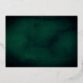 Smaragd Gouden Vlinder Jurk Quinceanera  Folie Uitnodiging (Achterkant)