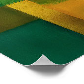 Smaragd Goudkleur Veld Abstracte Moderne Kunst Poster (Hoek)