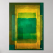 Smaragd Goudkleur Veld Abstracte Moderne Kunst Poster (Voorkant)
