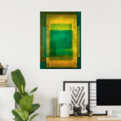 Smaragd Goudkleur Veld Abstracte Moderne Kunst Poster (Thuiskantoor)
