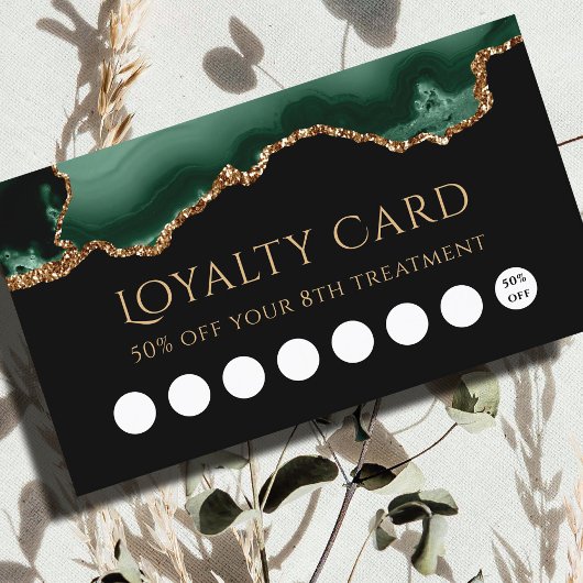 Smaragd Green Agaat Loyaliteit Card Visitekaartje